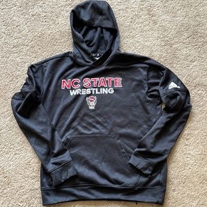 adidas NC State Team Wrestling Hooded Sweat Shirt Adult Medium